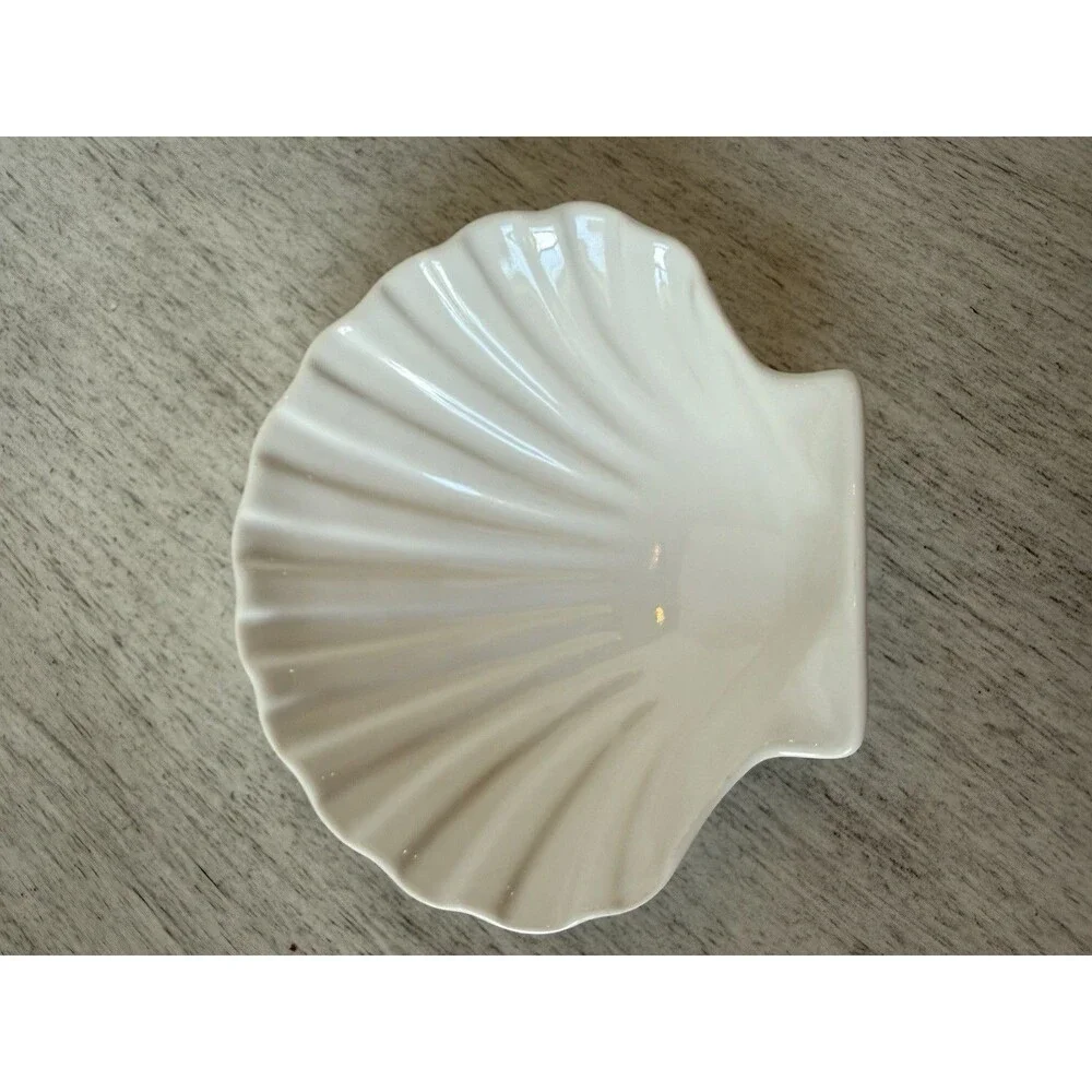 Revol La Porcelain Stamped Seashell Pieces Plate 1970s‎ French Vintage Set Of 3